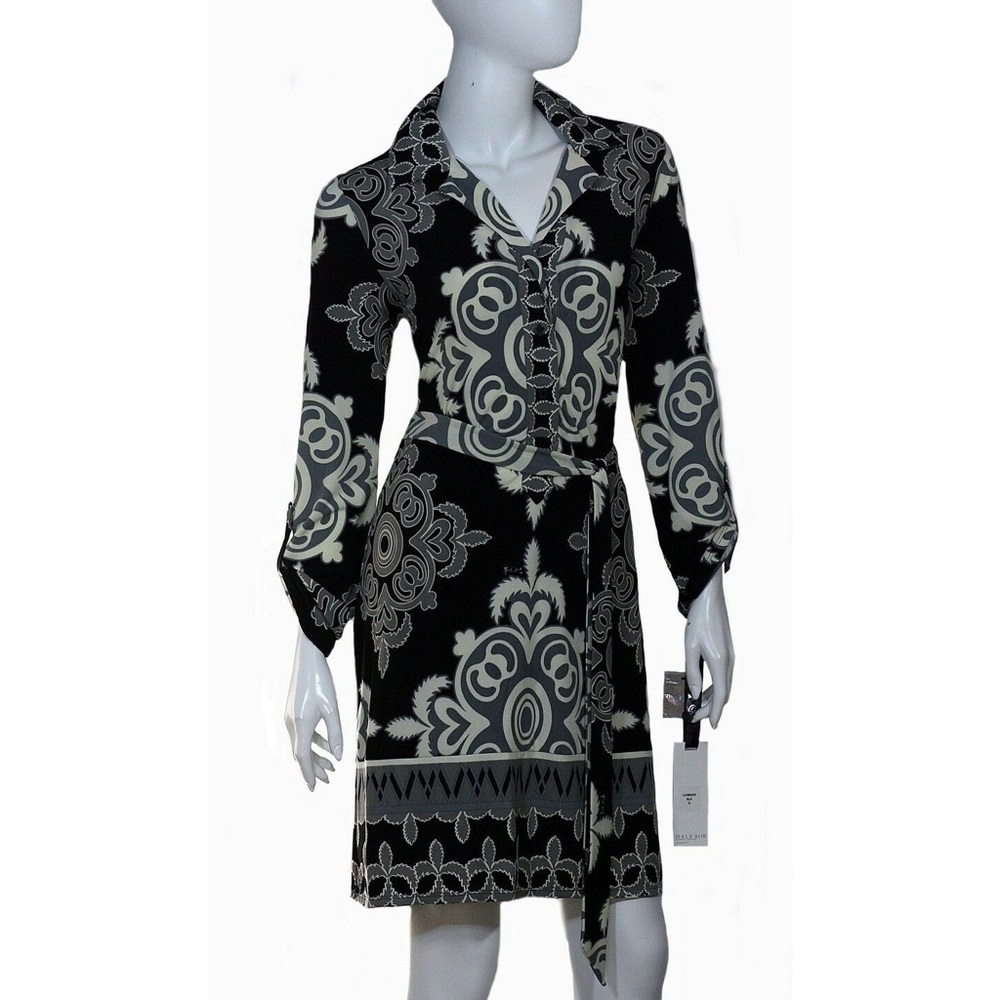 Hale Bob Dress NWT Size Small Black White Grey